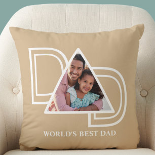 Coussin Meilleur Papa du Monde Photo Personnalisée