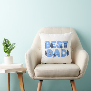 Coussin Meilleur Papa Entraînement Fitness Gym Fête des Pè