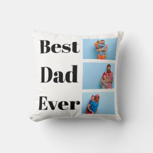 Coussin Meilleur papa jamais 3 Fête des pères Collage de