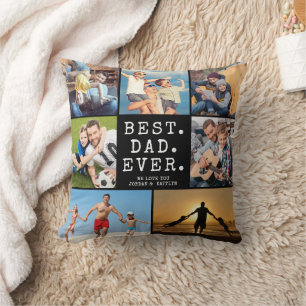 Coussin MEILLEUR PAPA JAMAIS 7 Collage photo Votre couleur