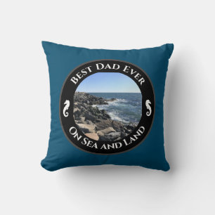Coussin Meilleur Papa Jamais Bleu Océan Atlantique Rocky S