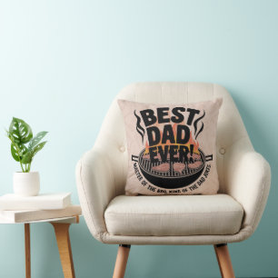 Coussin Meilleur papa jamais design barbecue - King of the