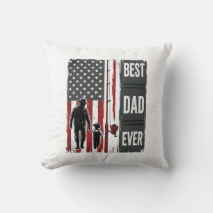 Coussin Meilleur Papa Jamais Drapeau de Pêche Design Vecto