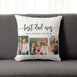 Coussin Meilleur papa jamais - Fête des pères photo Collag<br><div class="desc">Célébrez la Fête des pères avec le meilleur papa Jamais Photo Collage Jetez l'oreiller. Ce gardien personnalisé présente un collage magnifiquement arrangé de photos chères, capturant des moments spéciaux avec votre père. Conçu avec des matériaux de qualité, il ajoute une touche de design et de sentimentalité à tout espace, parfait...</div>