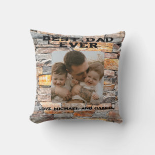 Coussin Meilleur papa Jamais Flagstone en pierre affaissée