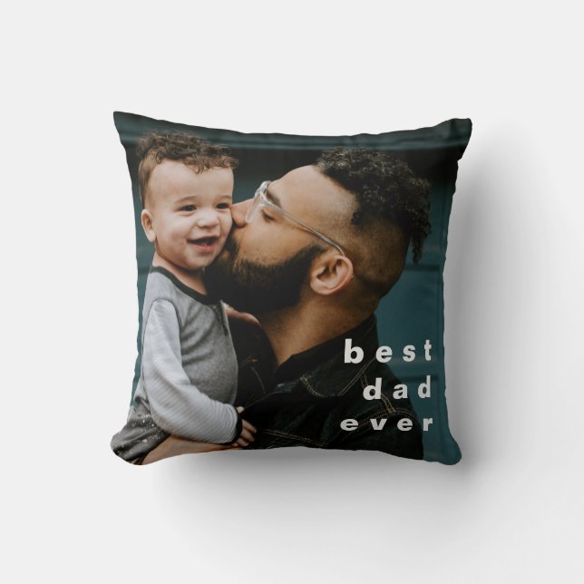 Coussin Meilleur Papa Jamais Photo Complète Revêtement Per (Recto)
