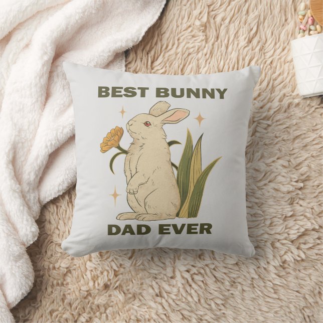 Coussin Meilleur Papa Lapin Ever Drôle de Citation pour la (Couverture)