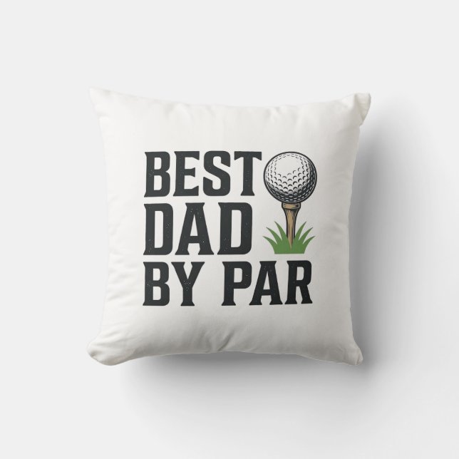 Coussin Meilleur Papa Par Golf Fête des Pères Design Vinta (Recto)