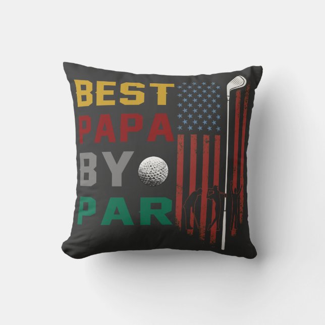 Coussin meilleur papa par par golf T-Shirt (Recto)