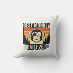 Coussin Meilleur Papa Singe Vintage T-shirt de père de sin