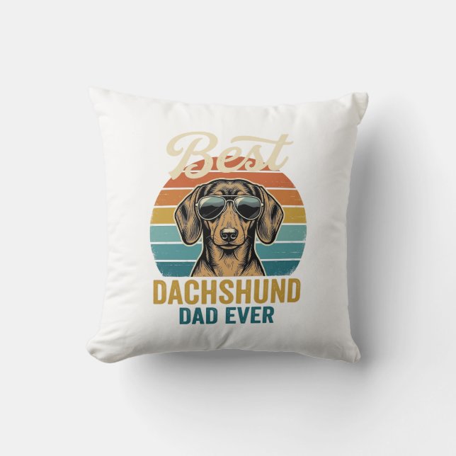 Coussin Meilleur papa teckel de tous les temps Design de t (Recto)