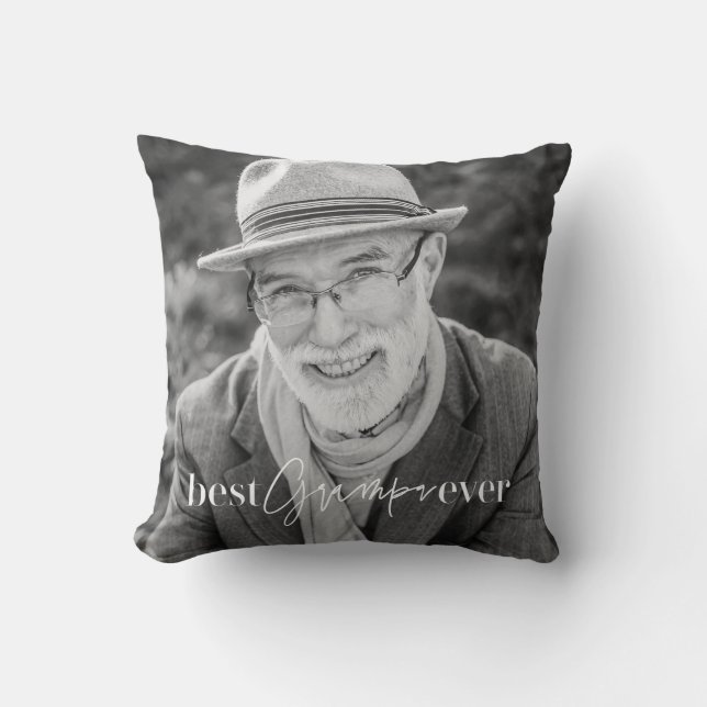 Coussin Meilleur Papi de tous les temps Photo simple et él (Recto)