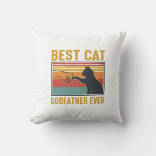 Coussin Meilleur Parrain de Chat Ever Vintage Chat Vector
