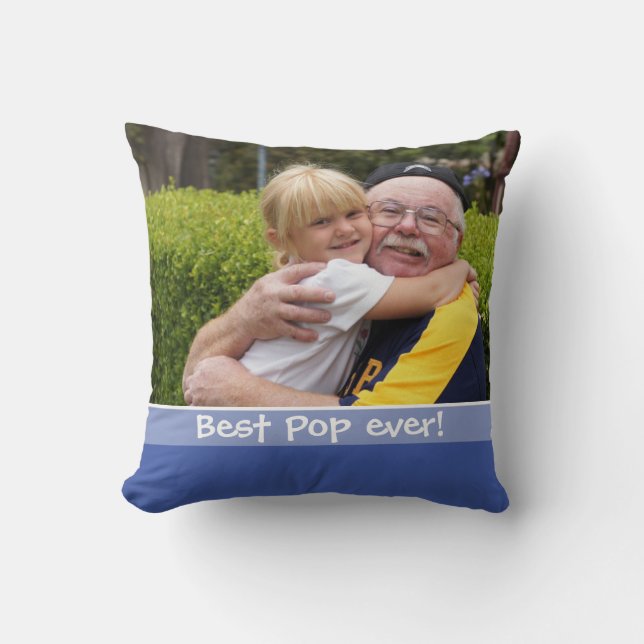 Coussin Meilleur Pop Jamais Vous Aimez Plus 2 Bleus Photo (Recto)