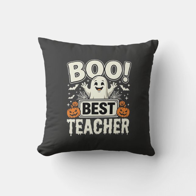 Coussin Meilleur professeur de fantôme de Halloween Design (Recto)