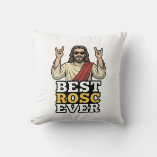 Coussin Meilleur Rosc Vintage Rock Main Religieux T-Shirt_