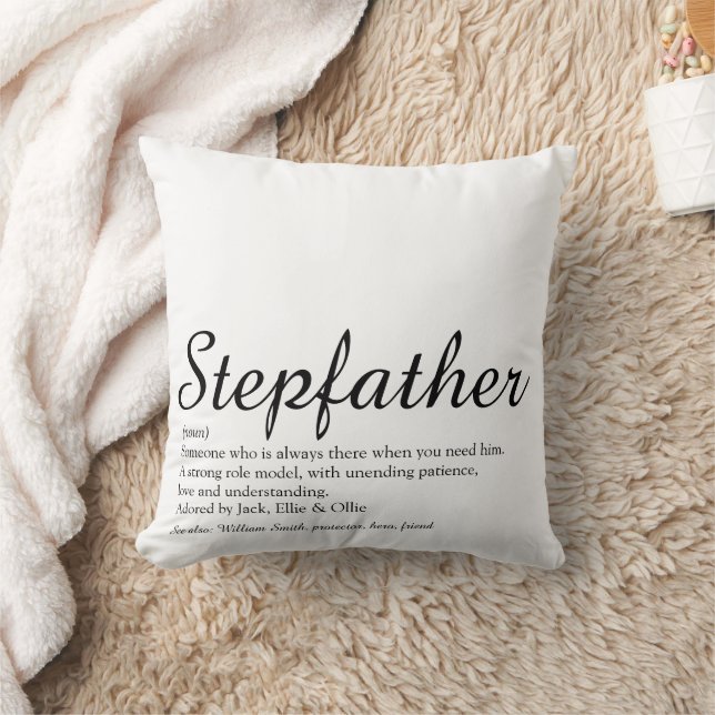 Coussin Meilleur Stepfather jamais vu, Script de définitio (Couverture)