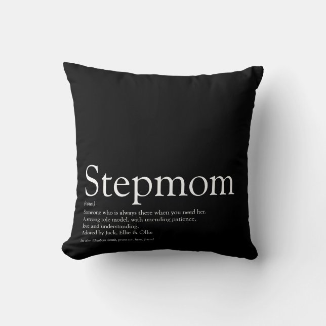 Coussin Meilleur Stepmaman au monde, Stepmère Définition (Recto)