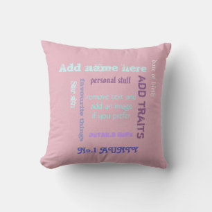 Coussin Meilleur Wordcloud personnalisé
