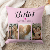 Meilleure amie Collage de photos & Noms Rose