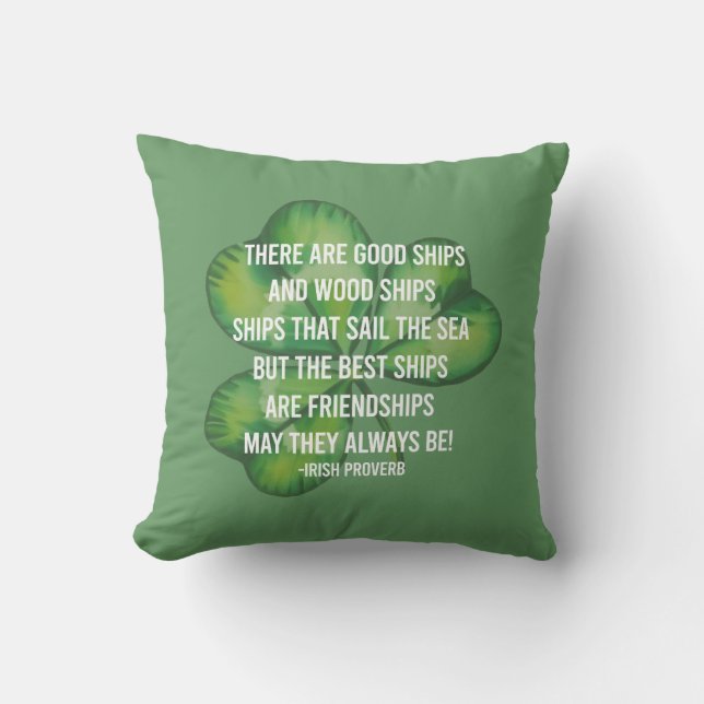 Coussin Meilleure amie trèfle amitié bénédiction irlandais (Recto)