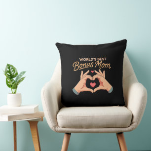 Coussin Meilleure Belle-Mère du Monde Cadeau Coeur Mains