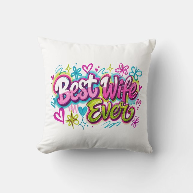 Coussin Meilleure Femme du Monde (Style 4) (Recto)