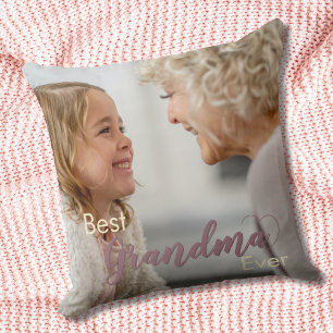 Coussin Meilleure Grand-mère Photo Cœur
