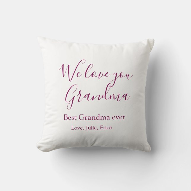 Coussin meilleure grand-mère toujours grands-parents cadea (Recto)