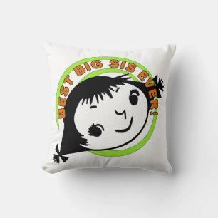 Coussin Meilleure grande soeur jamais rétro