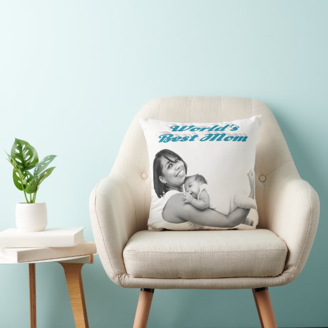 Coussin Meilleure maman bleu ciel (Chaise)