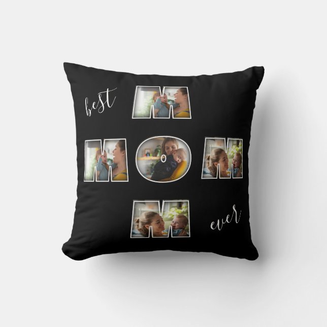 Coussin Meilleure Maman Cadeau de Fête des Mères 3 Découpe (Recto)