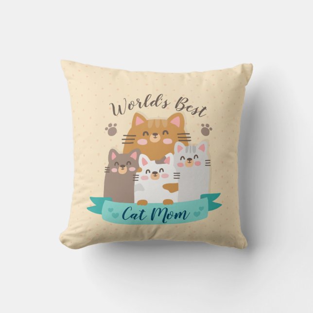 Coussin Meilleure maman chatte du monde - Cute Kittens (Recto)