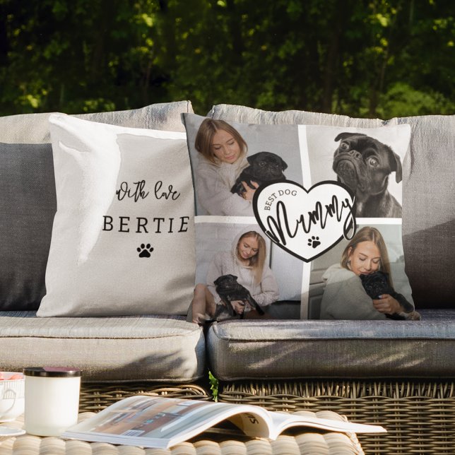 Coussin Meilleure Maman Chien | Collage Photo (Créateur téléchargé)