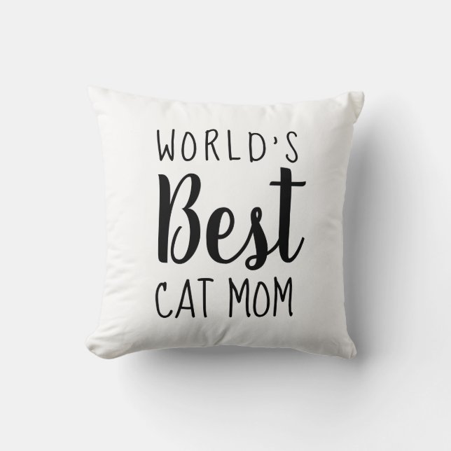 Coussin Meilleure maman de chat au monde - Personnalisable (Recto)