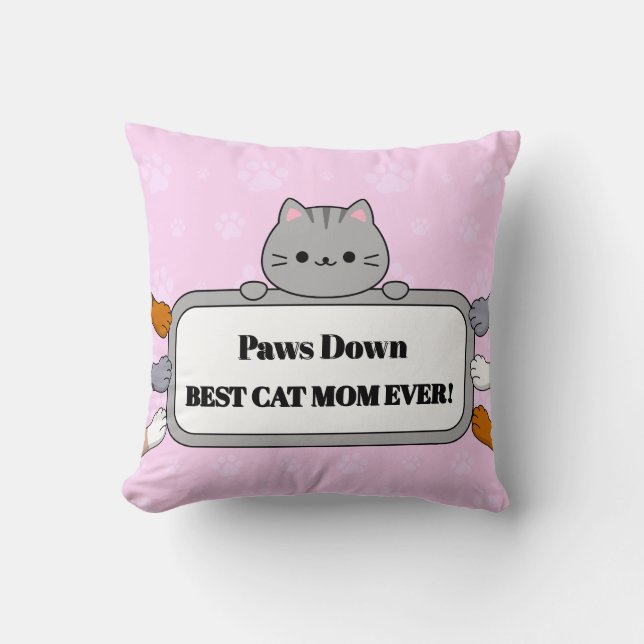 Coussin Meilleure Maman de Chat de Tous les Temps Adorable (Recto)