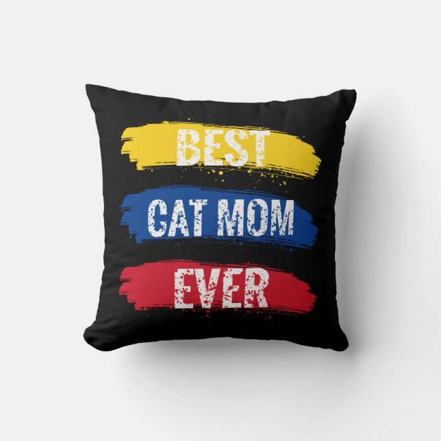 Coussin Meilleure maman de chat du monde (Recto)