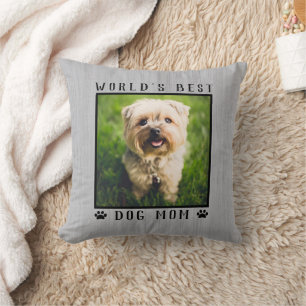 Coussin Meilleure Maman de Chien au Monde Empreintes de Pa