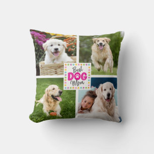 Coussin Meilleure maman de chien personnalisé 4 photos emp