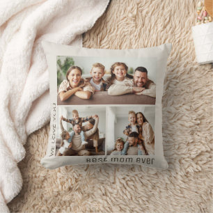 Coussin Meilleure Maman du Monde Collage de Photos Fête de