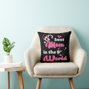 Coussin Meilleure Maman du Monde Fête des Mères