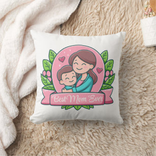 Coussin Meilleure Maman du Monde, Maman et Enfant, Personn