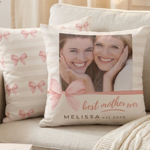 Coussin Meilleure Maman du Monde Rouge à Lèvres Crème Phot