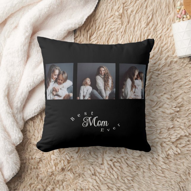 Coussin Meilleure Maman Élégante Écriture Moderne Noire 3  (Couverture)