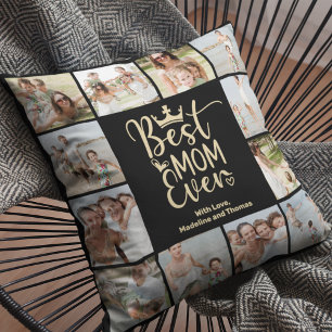 Coussin Meilleure maman Ever 12 Photo Collage Plaque