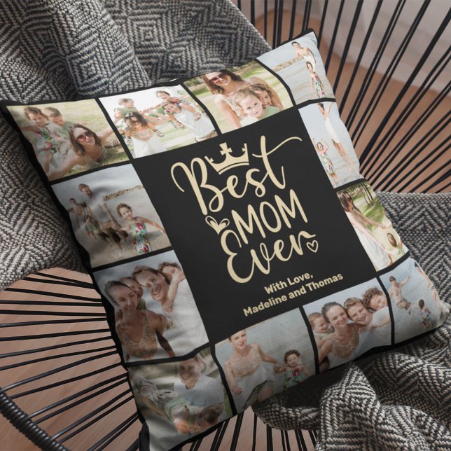 Coussin Meilleure maman Ever 12 Photo Collage Plaque (Créateur téléchargé)