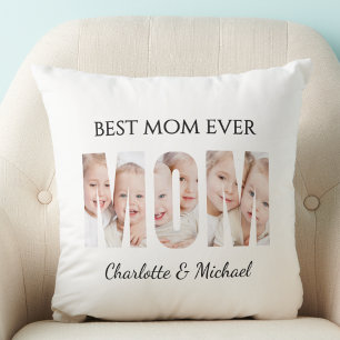 Coussin Meilleure Maman Ever 3 Photos Lettres Détachées