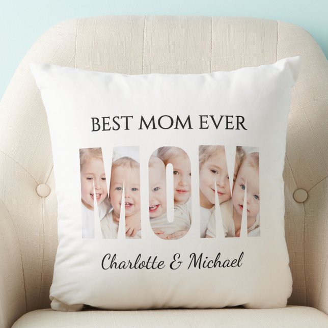 Coussin Meilleure Maman Ever 3 Photos Lettres Détachées (Créateur téléchargé)