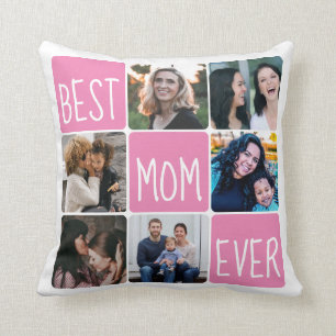 Coussin Meilleure maman Ever 6 Photo Collage Fête des mère