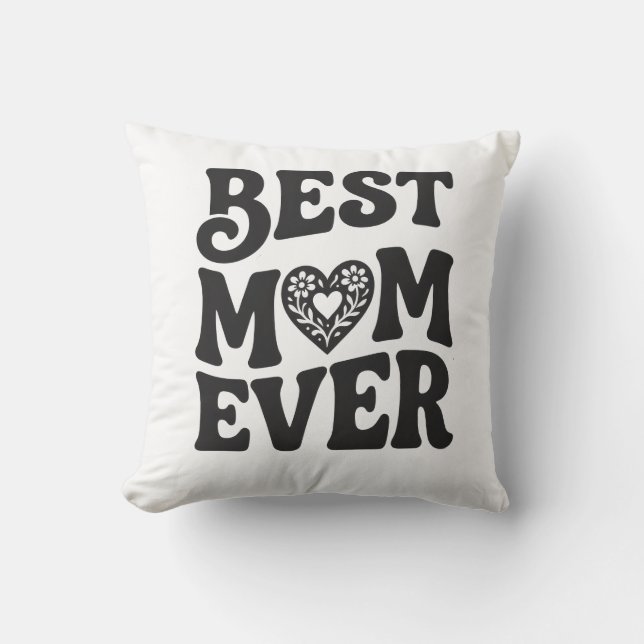Coussin Meilleure maman humour de maternité (Recto)